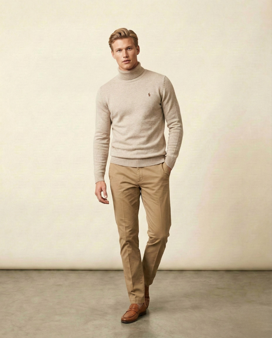 St. Martin Co RL Rollneck Knit Three-Colour Set — detail view