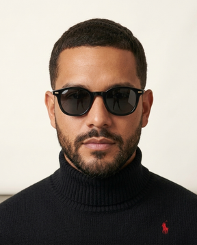 St. Martin Co Black Acetate Square-Frame Sunglasses — side view