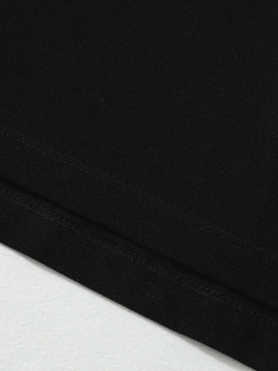 St. Martin Co RL Black Piqué Short-Sleeve Polo — detail view