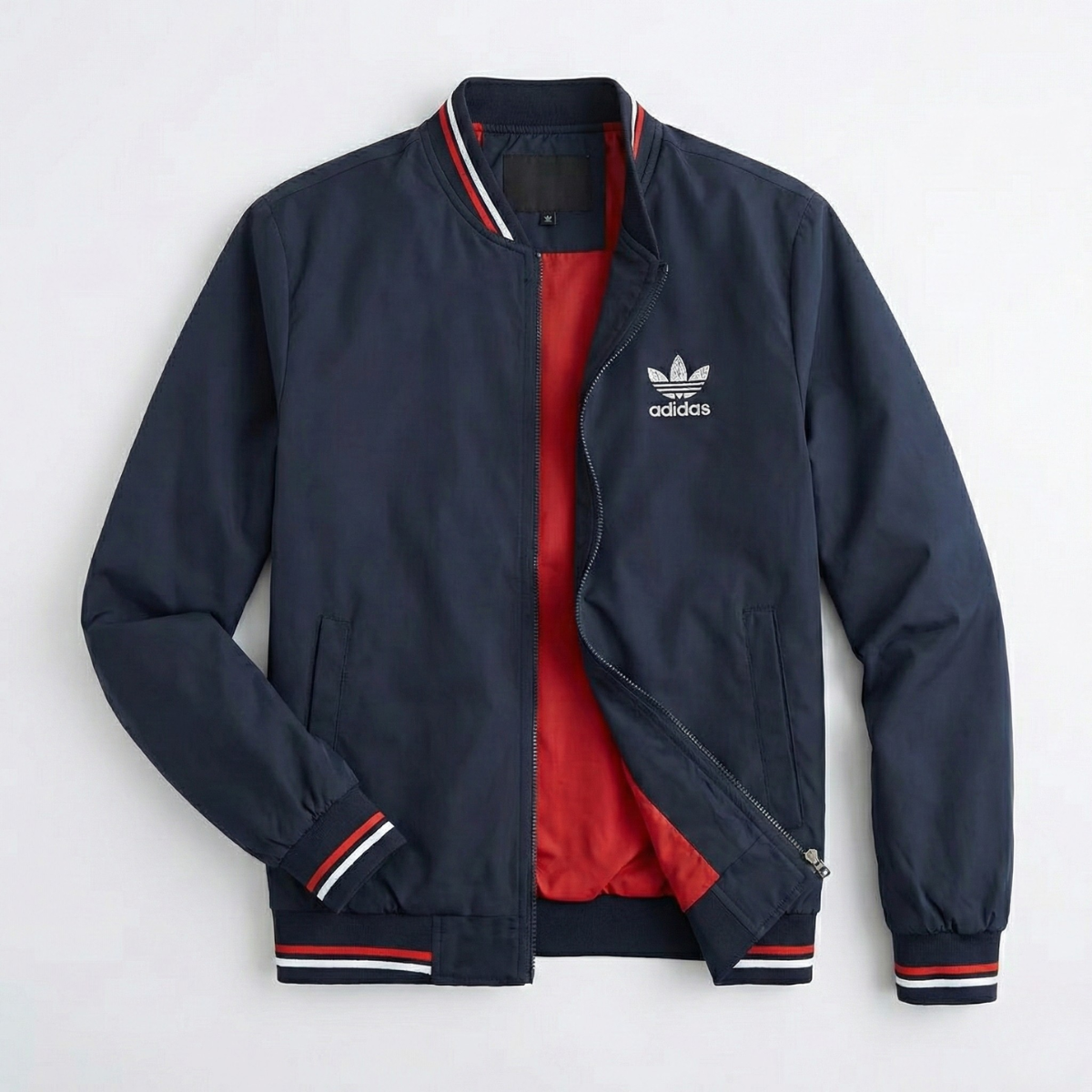 St. Martin Co AD Sand Stripe Collar Bomber Jacket — lifestyle view