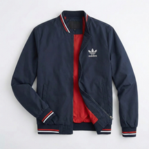 St. Martin Co AD Sand Stripe Collar Bomber Jacket — lifestyle view