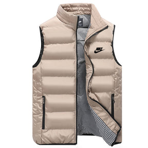 St. Martin Co Navy Quilted Insulated Gilet Gingham Lining — lifestyle view