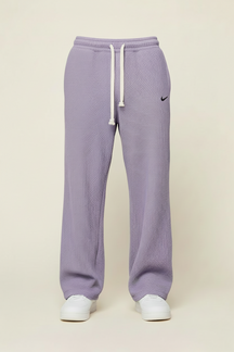 St. Martin Co Charcoal Waffle-Knit Drawstring Jogger Trousers — back view