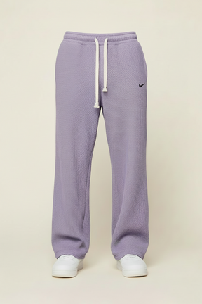 St. Martin Co Charcoal Waffle-Knit Drawstring Jogger Trousers — back view