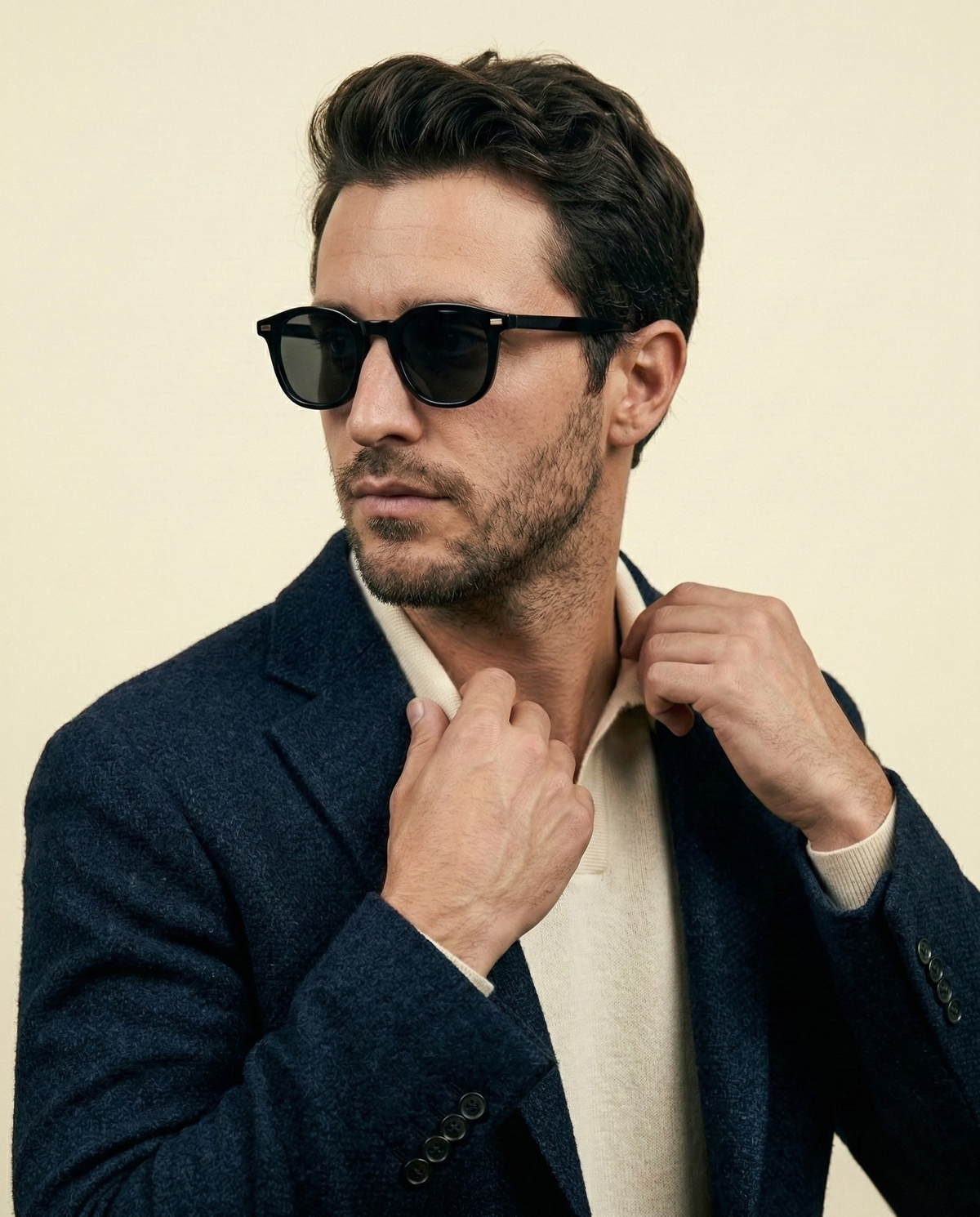 St. Martin Co Black Acetate Square-Frame Sunglasses — front view