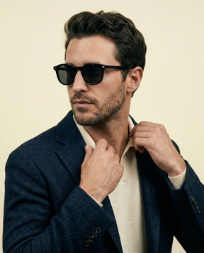 St. Martin Co Black Acetate Square-Frame Sunglasses — front view