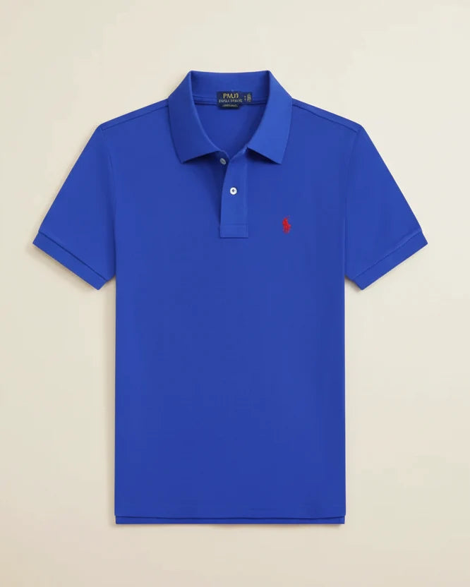 St. Martin Co RL Black Piqué Short-Sleeve Polo — detail view