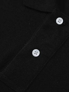 St. Martin Co RL Black Piqué Short-Sleeve Polo — detail view