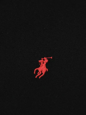 St. Martin Co RL Black Piqué Short-Sleeve Polo — side view