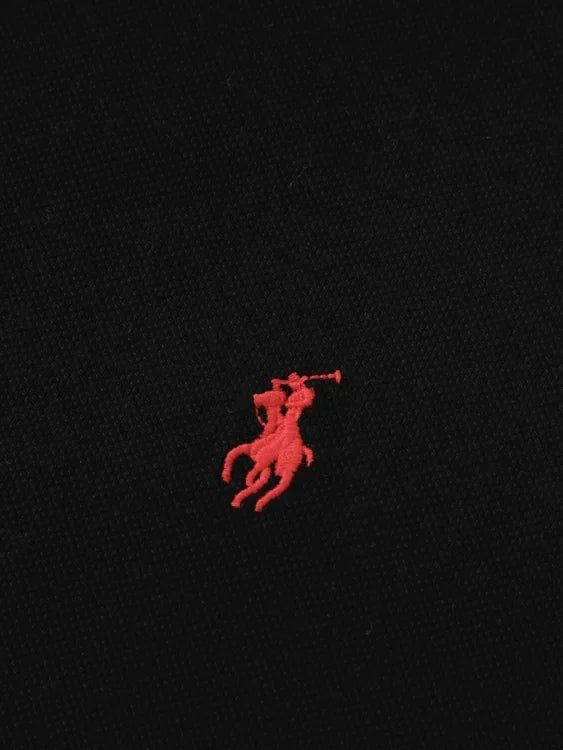 St. Martin Co RL Black Piqué Short-Sleeve Polo — side view