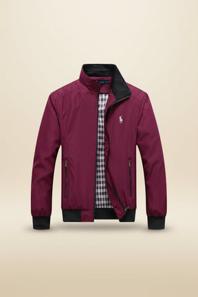 St. Martin Co RL Tan Harrington Gingham-Lined Zip Jacket — detail view