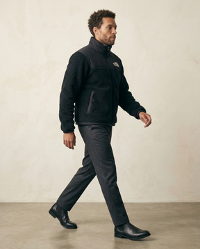 St. Martin Co TNF Black Sherpa Quilted Zip Jacket — lifestyle view