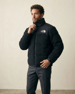 St. Martin Co TNF Black Sherpa Quilted Zip Jacket — side view