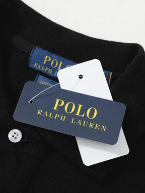 St. Martin Co RL Black Piqué Short-Sleeve Polo — detail view