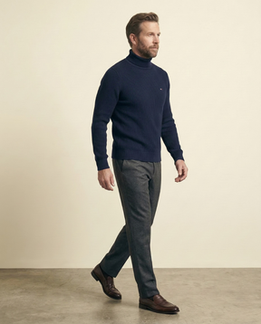 St. Martin Co TH Navy Ribbed Roll-Neck Knit — detail view