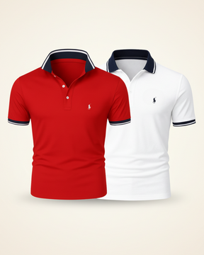St. Martin Co RL Contrast Tipped Polo Twin Set — detail view