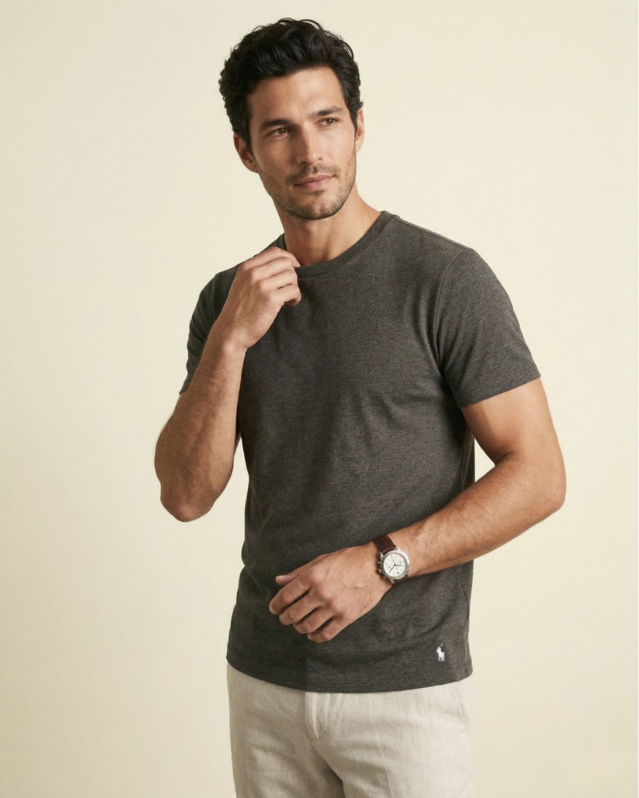 St. Martin Co Crew Neck Cotton Tee Three-Pack — back view