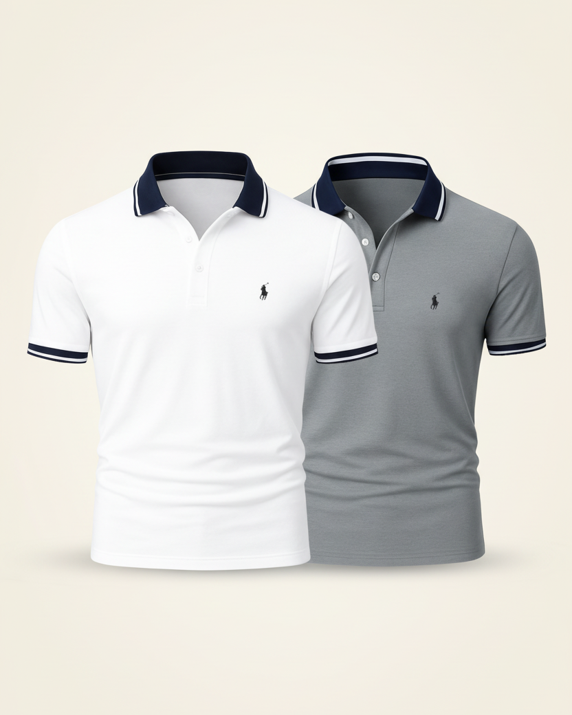 St. Martin Co RL Contrast Tipped Polo Twin Set — side view