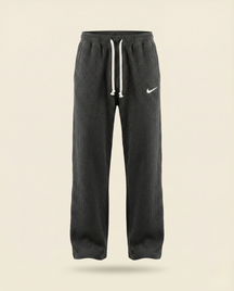 St. Martin Co Charcoal Waffle-Knit Drawstring Jogger Trousers — detail view