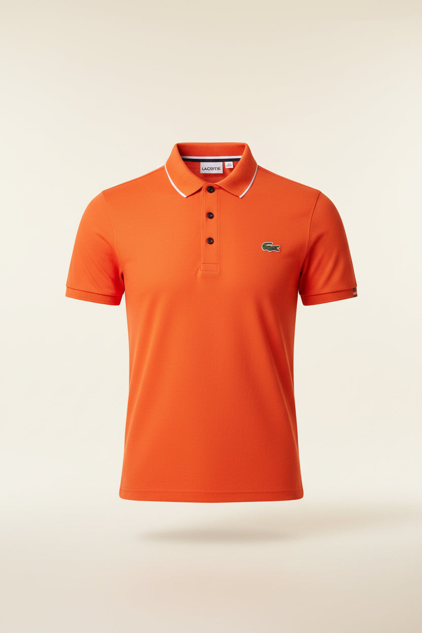 St. Martin Co LC Sky Blue Tipped Piqué Polo — back view
