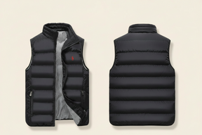 St. Martin Co RL Black Quilted Zip-Up Gilet — detail view