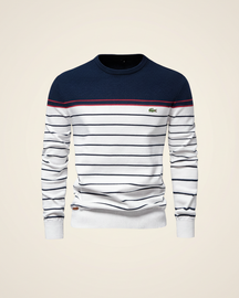 St. Martin Co LC Breton Stripe Cotton Crewneck Sweater — detail view