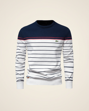 St. Martin Co LC Breton Stripe Cotton Crewneck Sweater — detail view