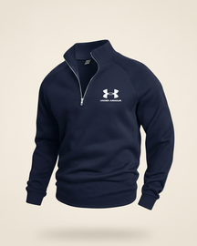 St. Martin Co Navy Quarter-Zip Fleece Sweatshirt — front view