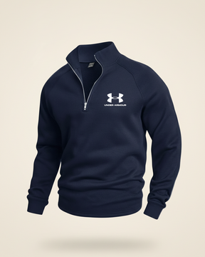 St. Martin Co Navy Quarter-Zip Fleece Sweatshirt — front view