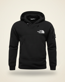 St. Martin Co TNF Dual-Fabric Black Technical Pullover Hood — front view