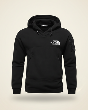 St. Martin Co TNF Dual-Fabric Black Technical Pullover Hood — front view