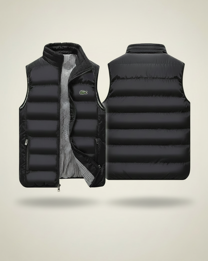 St. Martin Co LC Quilted Down Gilet Houndstooth Lined — front view