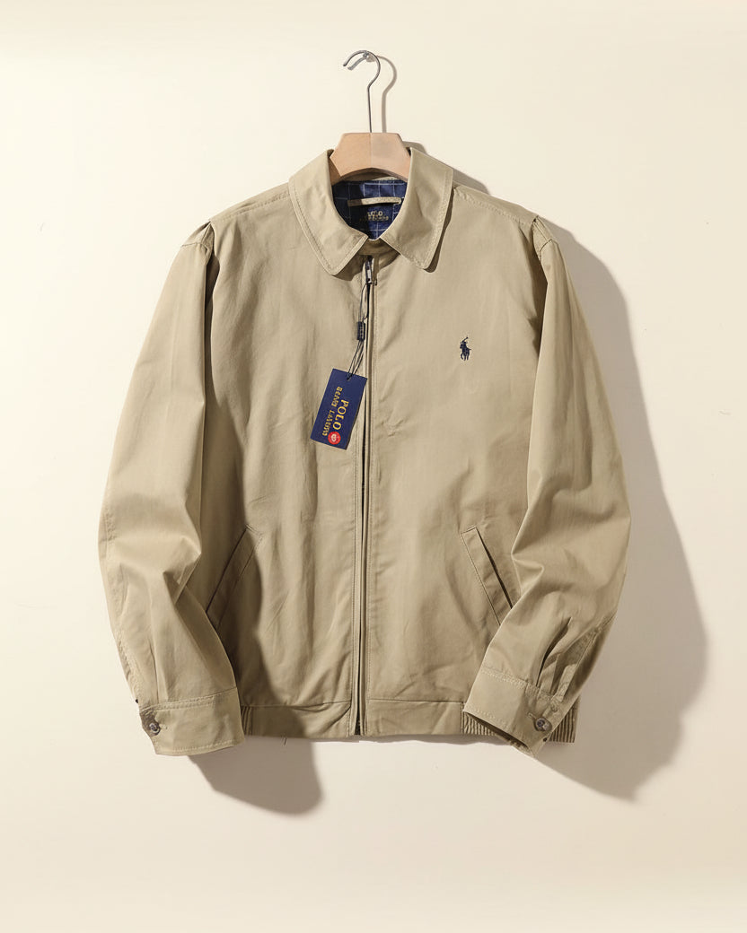 St. Martin Co RL Tan Harrington Zip Bomber — detail view