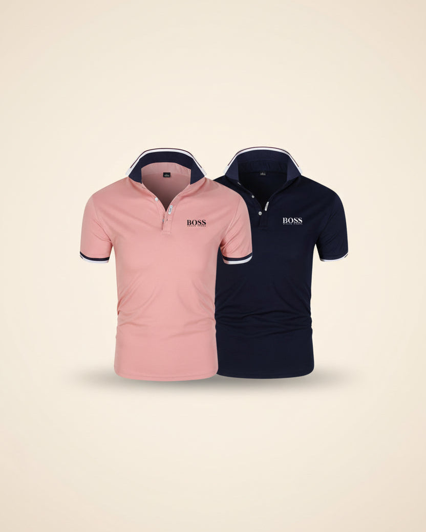 St. Martin Co HB Crimson Tipped Piqué Polo Shirt — detail view