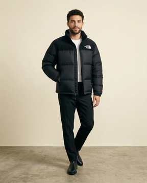 St. Martin Co TNF Black Quilted Down Puffer Jacket — front view