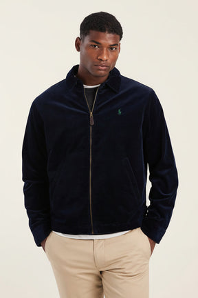 St. Martin Co RL Navy Corduroy Zip-Through Harrington Jacket — detail view