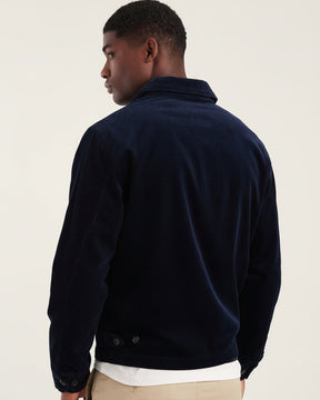 St. Martin Co RL Navy Corduroy Zip-Through Harrington Jacket — lifestyle view