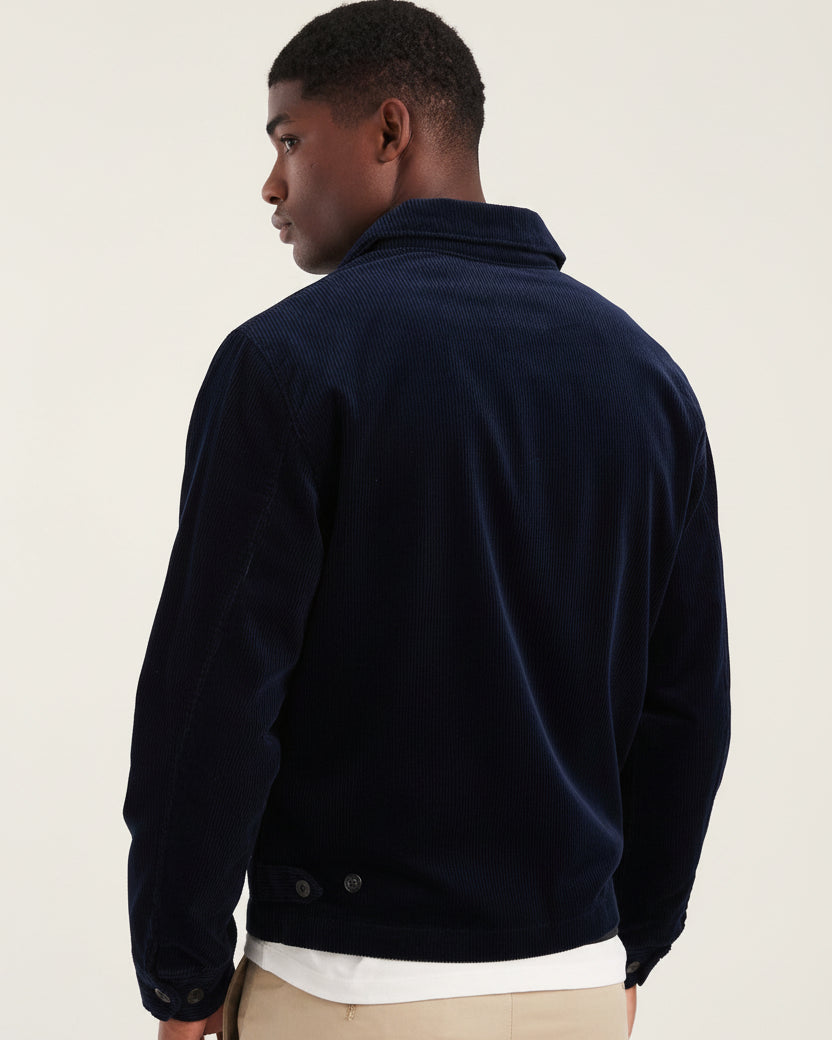 St. Martin Co RL Navy Corduroy Zip-Through Harrington Jacket — lifestyle view