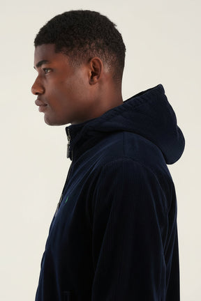 St. Martin Co RL Navy Corduroy Zip-Through Harrington Jacket — detail view