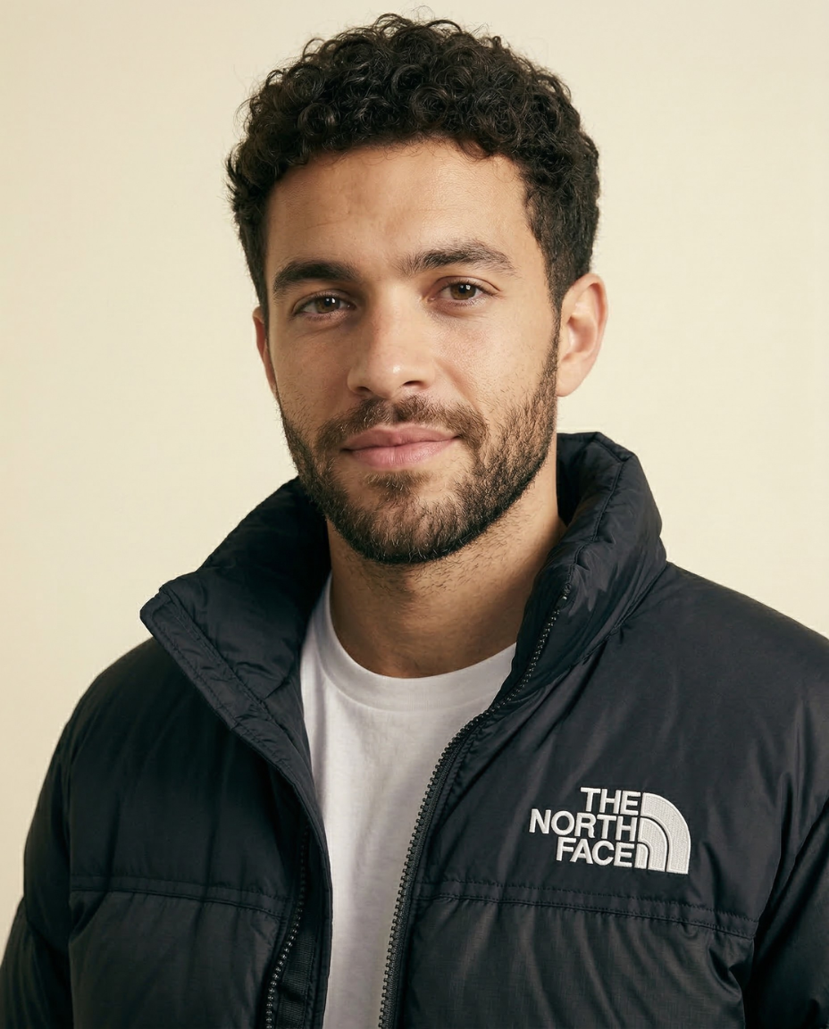 St. Martin Co TNF Black Quilted Down Puffer Jacket — back view