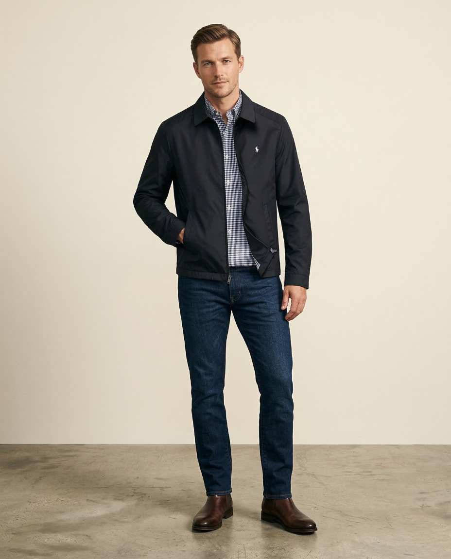 St. Martin Co RL Midnight Harrington Zip Blouson — front view