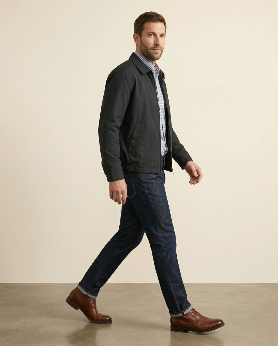 St. Martin Co RL Midnight Harrington Zip Blouson — back view