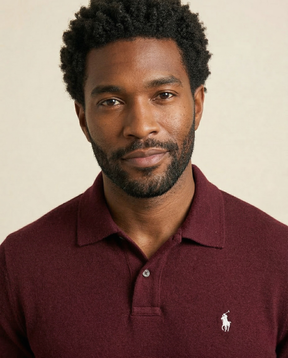 St. Martin Co RL Burgundy Long-Sleeve Knit Polo — side view