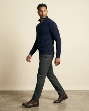 St. Martin Co RL Navy Waffle-Knit Quarter-Zip Pullover — detail view