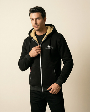 St. Martin Co Sherpa-Lined Full-Zip Hooded Sweatshirt — back view