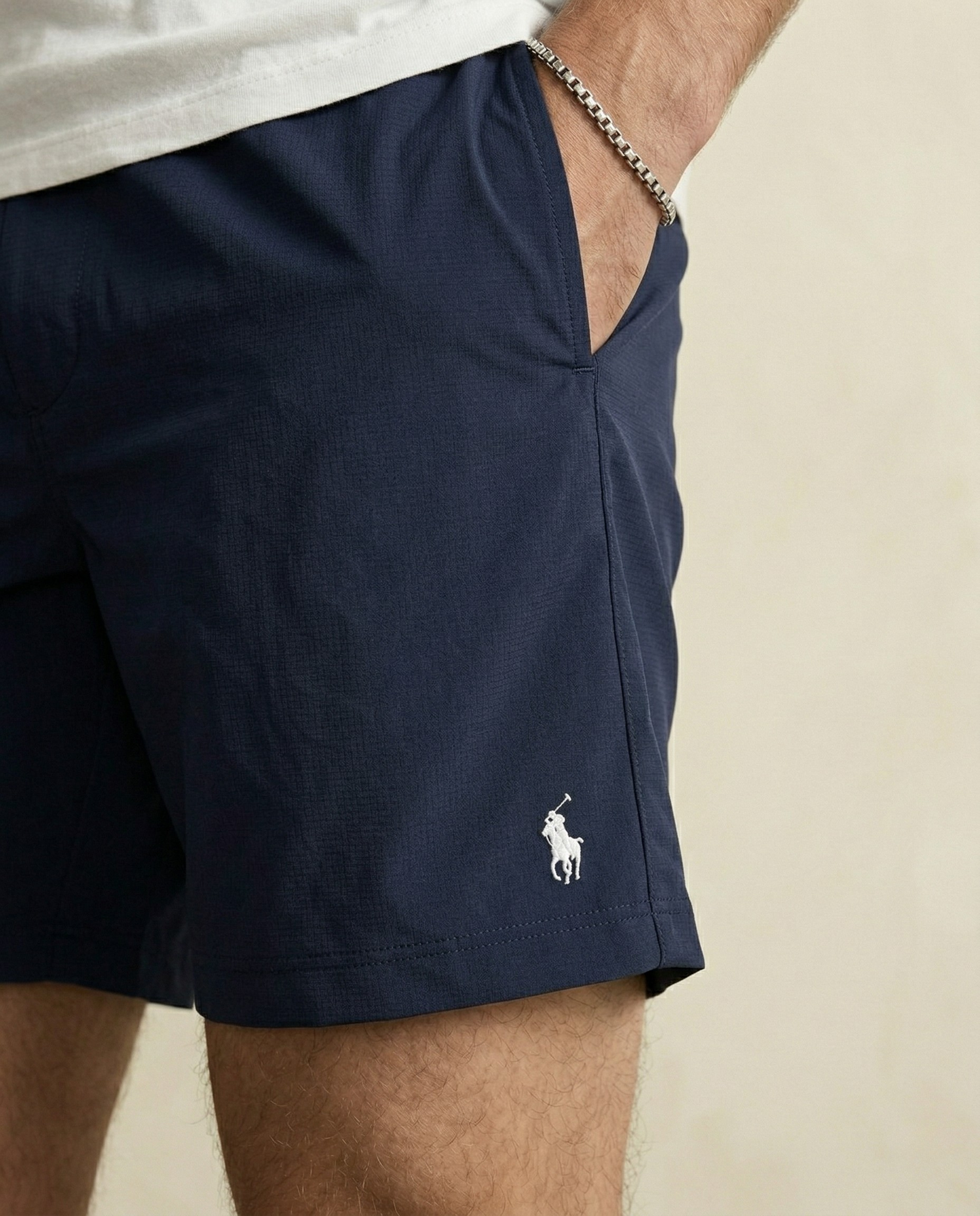 St. Martin Co RL Navy Drawstring Sport Short — side view