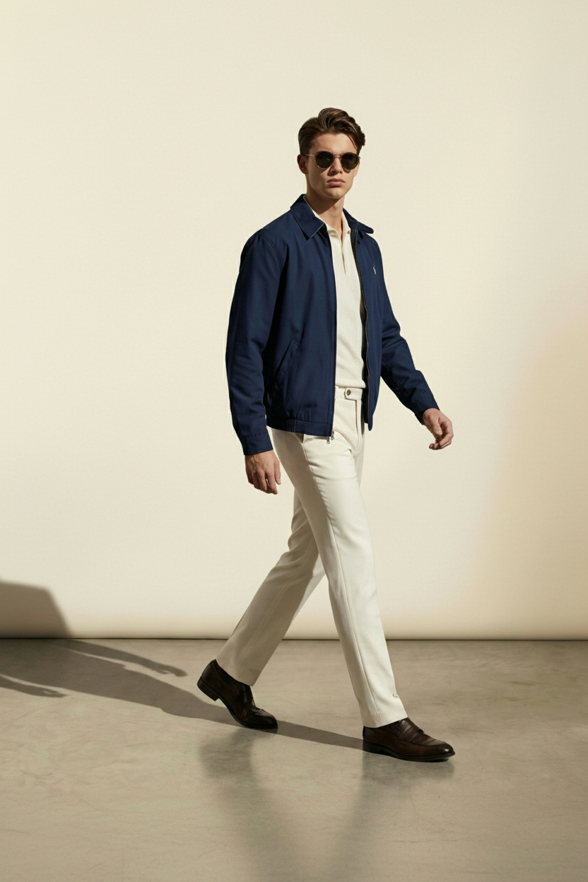 St. Martin Co RL Navy Club Harrington Jacket — lifestyle view
