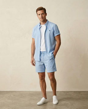 St. Martin Co RL Seersucker Short-Sleeve Co-ord Set — front view