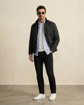 St. Martin Co RL Diamond-Quilted Snap-Collar Field Jacket — back view