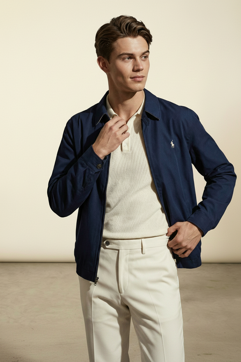 St. Martin Co RL Navy Club Harrington Jacket — side view
